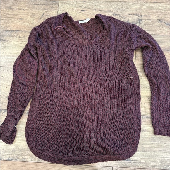Harper Women's Maroon V-Neck Sweater - Picture 1 of 3